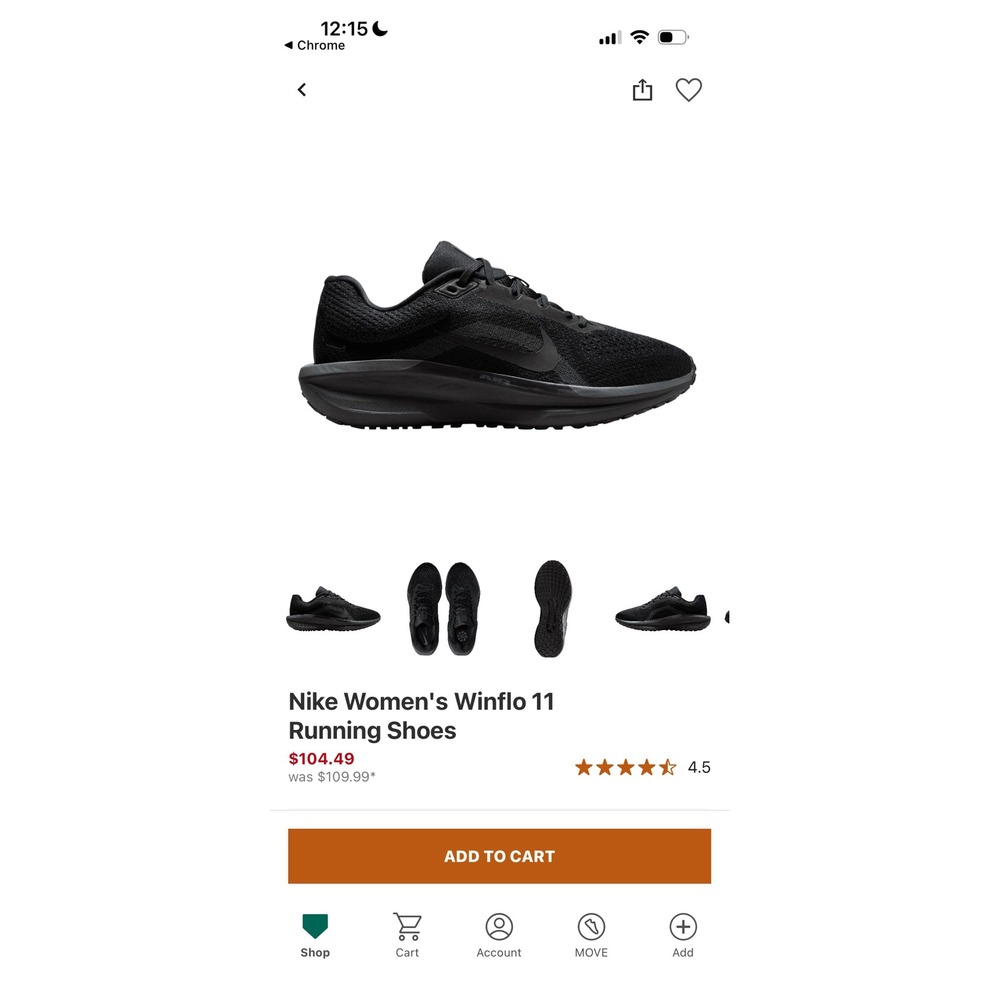 Nike Air Winflo 10 Black Anthracite Running Shoes DV4023-001 Womens 7.5 Men 6 - Picture 11 of 11